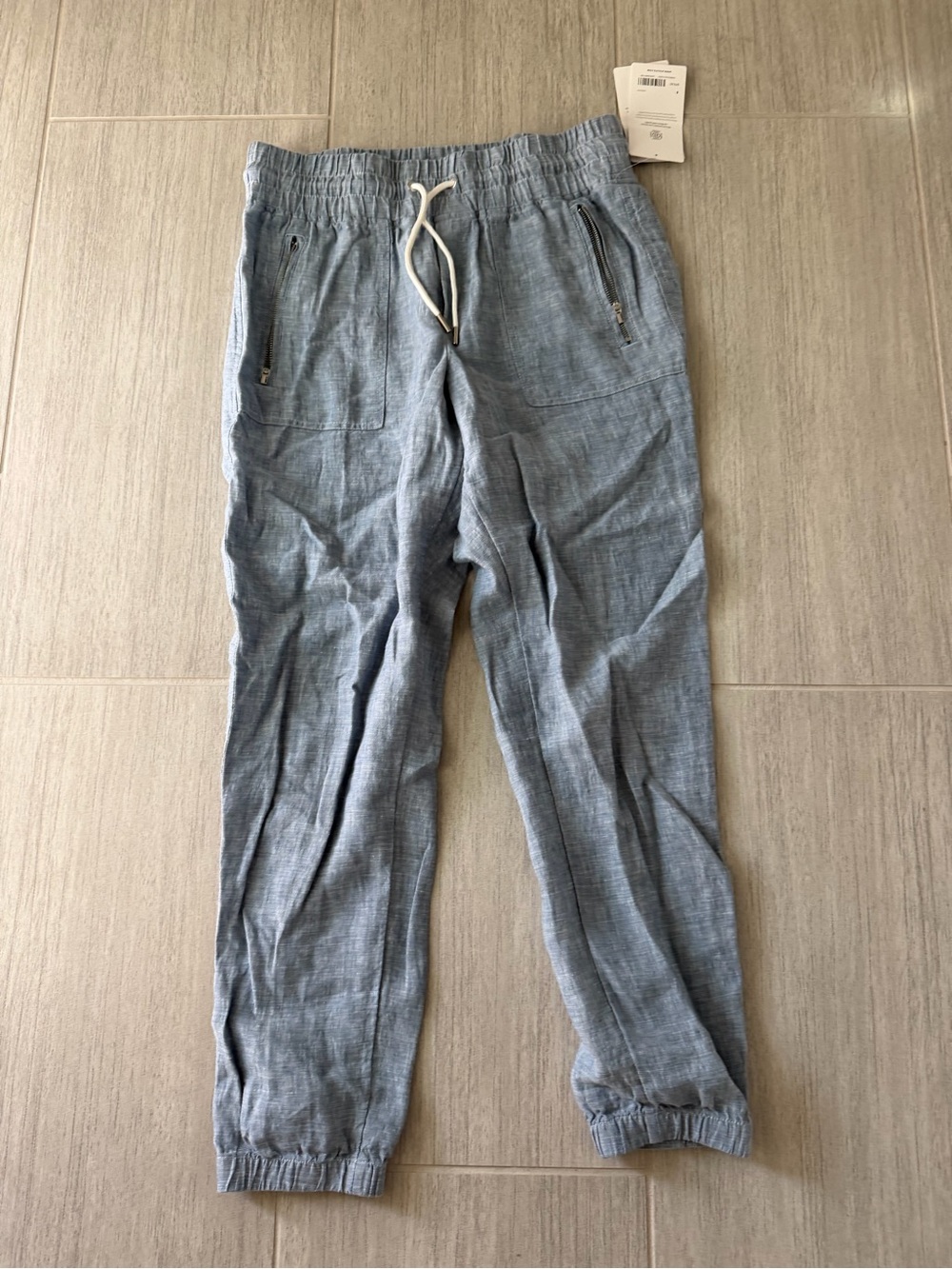 NWT Athleta Chambray Drawstring Linen Jogger Pants